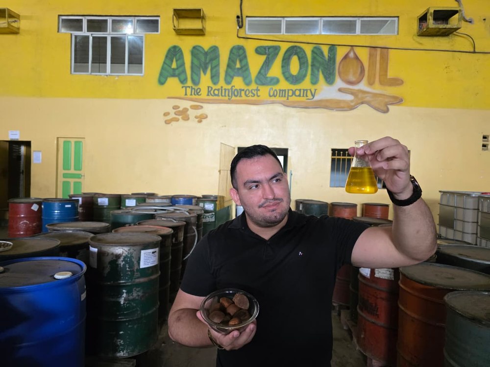 On the production floor, where Amazonian oils have been extracted for decades.